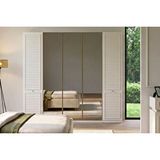 Doressa Home Hella 5 Kapılı Reflekte Camlı Gardırop Krem