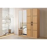 Doressa Home Keops 4 Kapılı Aynalı Gardırop Ceviz