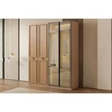 Doressa Home Merlin 4 Kapılı Reflekte Camlı Gardırop Ceviz