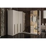 Doressa Home Soul 7 Kapılı 4 Reflekte Camlı Köşe Gardırop Krem