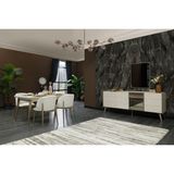 Doressa Lena Modern Yemek Odası Takımı Yonga Levha Dikdörtgen 159x90 cm 6 Sandalye ile - Bej