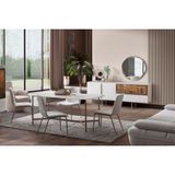 Doressa Lobby Yemek Odası Takımı Metal Ayaklı Modern Tasarım ile 6 Kişilik Kapasite