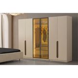 Doressa Strada 6 Reflekte Camlı Gardırop - Vizon - Bej