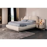 Doressa Visal Bazalı Karyola - Krem - 180 x 203 x 118 cm