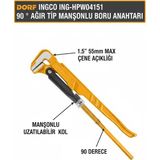 Dorf Ingco Ing-Hpw04151 90 ° Ağır Tip Manşonlu Boru Anahtarı 1.5" 55Mm