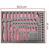 Dorf Takım Arabası Içi Düzenleyici Boş Eva Organizer Lokma ve Cırcır Kol Için 110 Adet Bölmeli Sünger 55,5cm x 41 cm