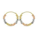 Dorikalı Triacolor 14k Gold Altın Küpe