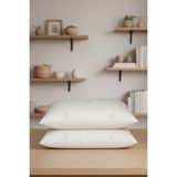 Dormeur Desenli Pamuk Yastık (50X70) 2 Adet - 50 × 70 cm - Beyaz