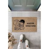 Dormot 1Modern Dijital Baskı - Kahverengi Hoşgeldin Üzümlü Kekim - 70x45 Cm Kapı Önü Paspası