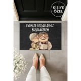 Dormot 1Modern Dijital Baskı Paspas - Popüler Füme Tatlı Çift İsimli Kişiye Özel Kapı önü Paspas 70x45cm