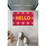 Dormot Dekoratif Dijital Paspas Kişiye Özel Tasarım Hello Varyasyon Kapı Önü Paspas 70x45cm