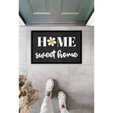 Dormot Dekoratif Dijital Paspas Kişiye Özel Tasarım Home Sweet Home Füme Kapı Önü Paspası 70x45cm
