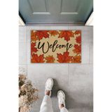 Dormot Dekoratif Dijital Paspas Kişiye Özel Tasarım Sonbahar Welcome Kapı Önü Paspas 70x45cm