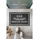 Dormot Home Dijital Baskı Siyah Kauçuk Kişiye Özel Tasarım Paspas 70X45CM Klasik Desen ile Çeyiz Kapı Önü - 45 x 70 cm