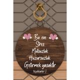 Dormot Home Modern Ahşap Kapı Süsü - Ahşap Zemin Bu Ev Stres Yasak Duvar Süsü - Dış Mekan Kapi Susu
