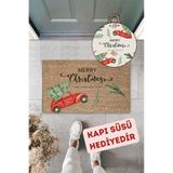 Dormot Home Modern Dijital Baskı Christmas, Yılbaşı, Yeni Yıl Paspas ve Kapı süsü - Kapi onu Paspasi