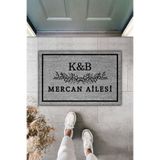 Dormot Home Modern Dijital Baskı - Gri Kişiye Özel Tasarım Paspas 70x45cm - Çeyiz Kapi Onu Paspasi