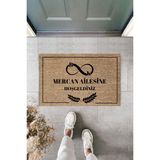 Dormot Home Modern Dijital Baskı Kişiye Özel Tasarım Paspas 70X45CM - Dekoratif Kapı Önü Paspası - 45 x 70 cm - Açık Kahve