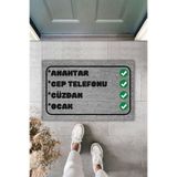 Dormot Home Modern Dijital Baskı Paspas - Gri Hatırlatma Paspas - Kapi Onu Paspasi