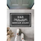 Dormot Home Modern Dijital Baskı - Siyah Kişiye Özel Tasarım Paspas 70x45cm - Çeyiz Kapi Onu Paspasi