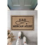 Dormot Home Modern Dijital Paspas - Kahverengi Kişiye Özel Baş Harf ve Soyisim - Kapi onu Paspasi