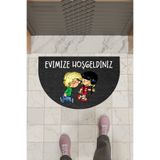 Dormot Home Modern Dijital Paspas Siyah Chen ve Cedric Paspas - Kapı Önü Paspası