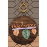 Dormot Home Modern Kapı Süsü Ahşap Zemin alt Yaprak Welcome Dış Mekan Kapı Süsü