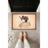 Dormot Modern Dijital Baskı - Chill Buddy Yazılı Eğlenceli - Kapı Önü Paspası