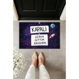 Dormot Modern Dijital Baskı Paspas - Uzaya Gittim Gelicem - Kapı Önü Paspası