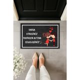 Dormot Modern Dijital Baskı Stres Yazılı Çift Kapı Önü Paspası 70x45cm