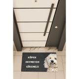 Dormot Yüksek Kaliteli Dijital Baskı Siyah, Köpek Sevmeyen Giremez4 temalı Kapı Önü Paspası