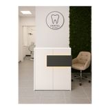 dorpek Aloha Led Işıklı Karşılama Bankosu 110 Cm Beyaz Antrasit - Kasa Resepsiyon Masası Ofis Banko