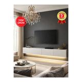 dorpek Homeros LED'li Tv Sehpa & Ünitesi, Duvara Monte Tv Ünitesi Beyaz 240 cm