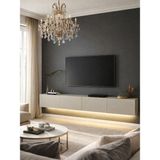 Dorpek Homeros Led'li Tv Sehpa & Ünitesi, Duvara Monte Tv Ünitesi Kumtaşı 240 cm - Kum Taşı