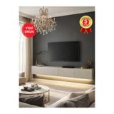 dorpek Homeros LED'li Tv Sehpa & Ünitesi, Duvara Monte Tv Ünitesi Kumtaşı 240 cm