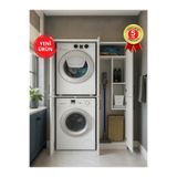 dorpek Kapaklı Çamaşır ve Kurutma Makinesi Dolabı, Banyo Dolabı ve Ütü Masası Dolabı Beyaz | Tani & Rovi