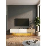 dorpek Led Işıklı Tv Sehpası 180 cm 3 Kapaklı Tv Sehpası, 3 Kapaklı Tv Ünitesi, Televizyon Sehpası 180 cm Beyaz - Sepet | Halikarnas
