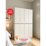 Dorpek Lias 4 Kapaklı Gardırop - 182 Cm Y, 122 Cm G - Genç Odası Ve Yatak Odası Gardırop Beyaz