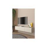 Dorpek Pergamon Modern Tasarımlı Kumtaşı TV Ünitesi & Sehpası 150 cm Suntalam Malzeme ile Bej Renk