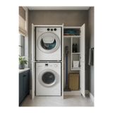 dorpek Tani Kapaklı Çamaşır ve Kurutma Makinesi Dolabı & Rovi Banyo Dolabı, Ütü Masası Dolabı | Beyaz