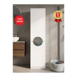 dorpek Verga Kirli Sepetli Çok Amaçlı Dolap | Çamaşır Makinesi Kirli Sepeti & Banyo Kirli Dolabı | Beyaz