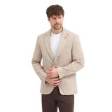 Dorra Erkek Siyah-Gri Pamuk Karışımlı Esnek Kumaşlı Armürlü Mono Yaka Spor Slim Fit Blazer Ceket