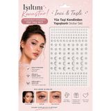 dorre Yıldız & Ay &Yuvarlak Kristal Detaylı Yüz Taşı Kendinden Yapışkanlı Sticker Seti