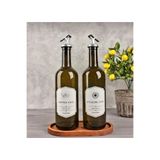 DORRY HOME Ahşap Stantlı 2'li 750 ml Zeytinyağı Sıvı Yağ Şişesi Yağdanlık Yağlık 750 ml 1860564456