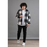 Dorss Ekoseli Slimfit Kışlık Erkek Gömlek - Siyah - 2XL