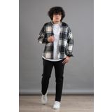 Dorss Ekoseli Slimfit Kışlık Erkek Gömlek - XL - Siyah