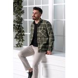 Dorss Slimfit Çift Cepli Ekoseli Erkek Oduncu Gömlek - S - Yeşil