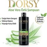 Dorsy + Plus Kepeğe Karşı Etkili ve Nemlendirici Yağmur Ormanı Kokulu Tuzsuz Doğal Aleo Vera Şampuan 400 ml