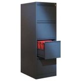 Dört Çekmeceli Siyah Metal Kartoteks Askılı Dosya Dolabı - Açık Krem