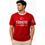 Dörtelle Milli Takım Dünya Kupası 2026 Özel Kırmızı Futbol Taraftar Forması Unisex - XL